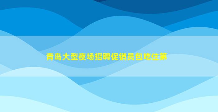 青岛大型夜场招聘促销员包吃住第